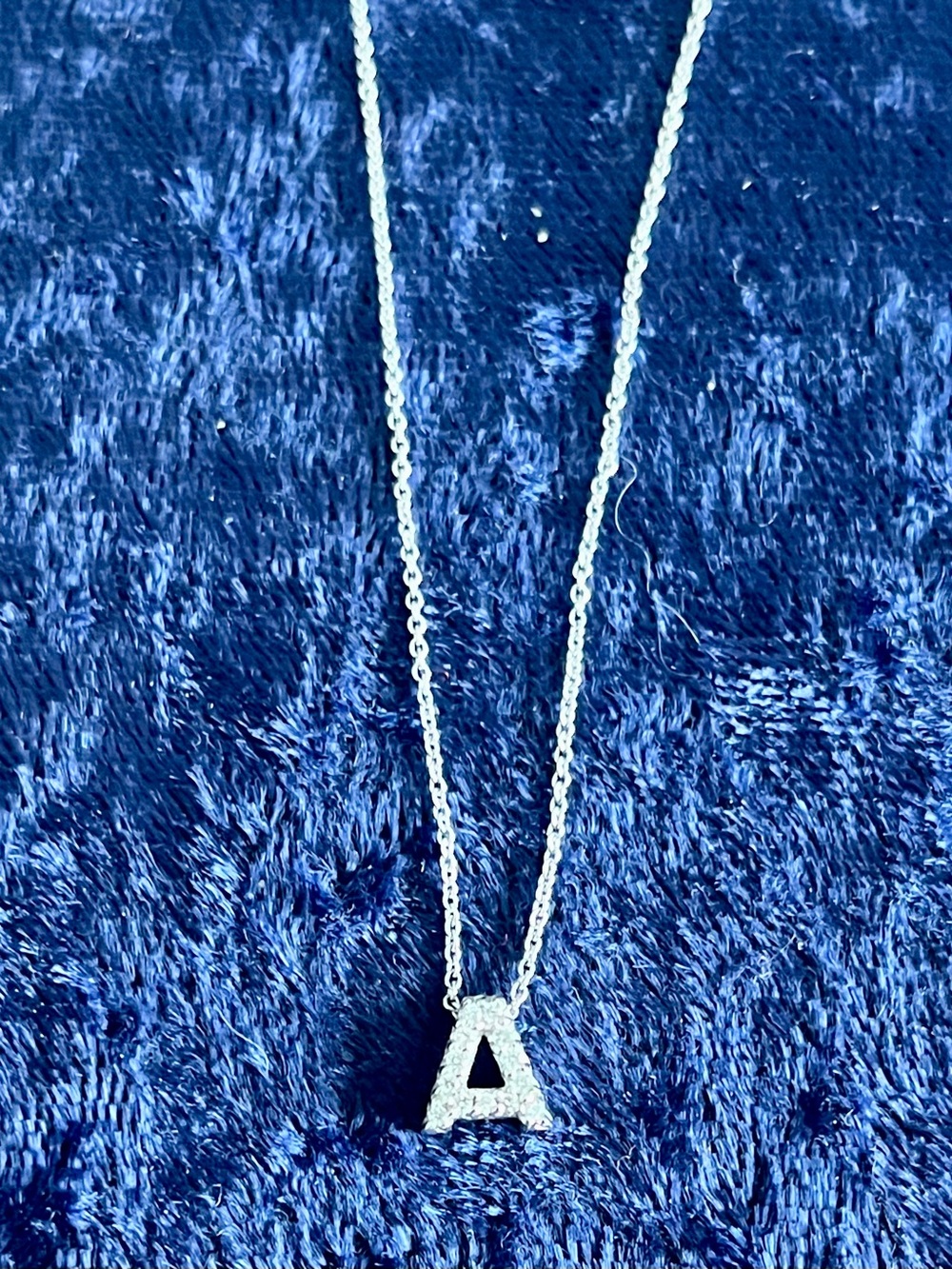 Roberto Coin “A” diamond 18K necklace and pendant.